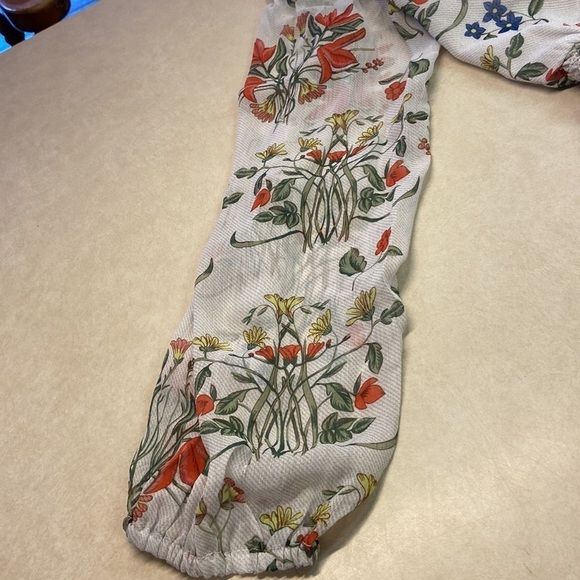 Endless Rose Floral Ruffle Off Shoulder Bishop Sheer 2 Tiers Elastic Waistband - Picture 8 of 15